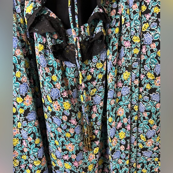 NWOT Free People Pennie Mini Dress in Black Floral (Size Large) - Picture 9 of 13